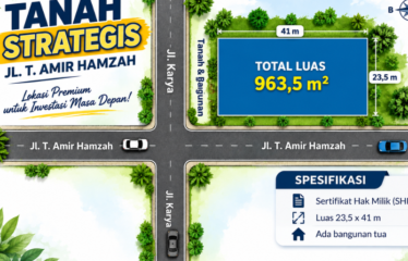 Tanah daerah Karya 963,5m – Jalan T Amir Hamzah (dekat Helvetia)